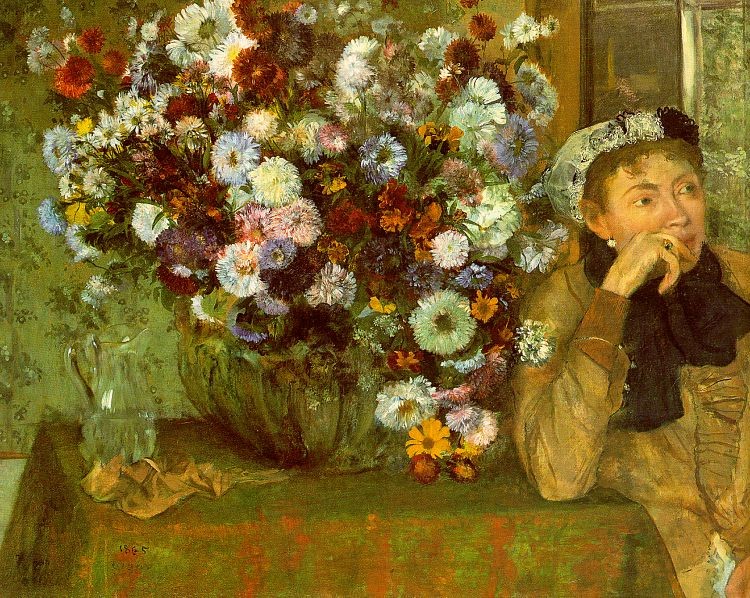 Edgar Degas Madame Valpinon with Chrysanthemums